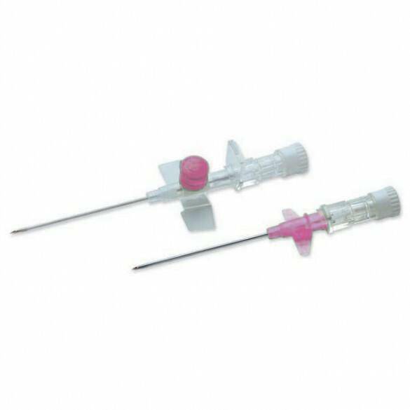 Cannula IV Terumo Versatus alata e con porte rosa da 20 g da 1,25 pollici